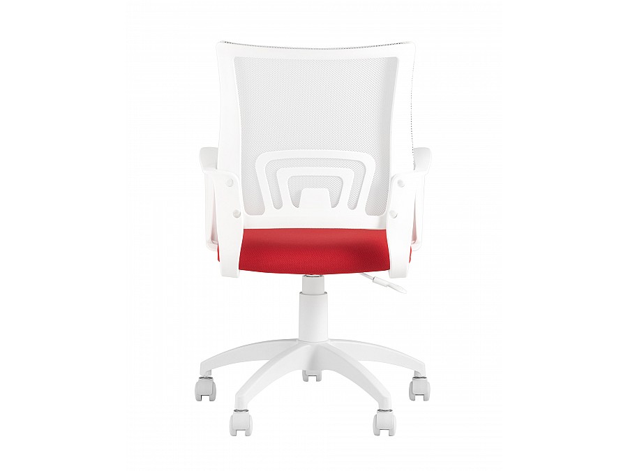 Кресло офисное TopChairs ST-BASIC-W красная ткань крестовина белый пластик