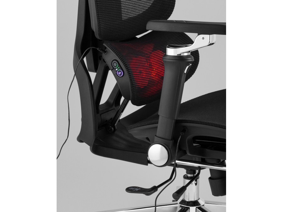 Кресло офисное TopChairs Prodigy с оттоманкой черный