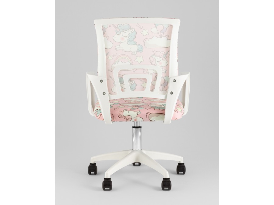 Кресло офисное TopChairs Simple SN Junior принт Unicorns пластик белый
