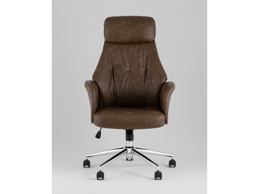 Кресло офисное TopChairs Neoma коричневый экокожа