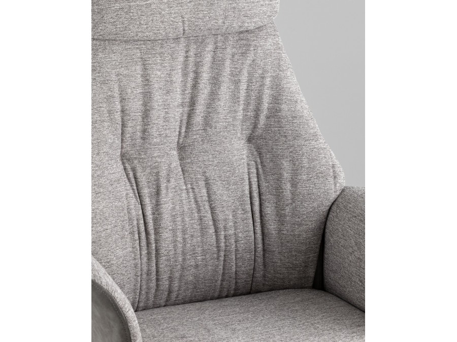 Кресло офисное TopChairs Neoma светло-серый экокожа ткань