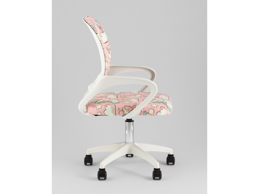 Кресло офисное TopChairs Simple SN Junior принт Unicorns пластик белый