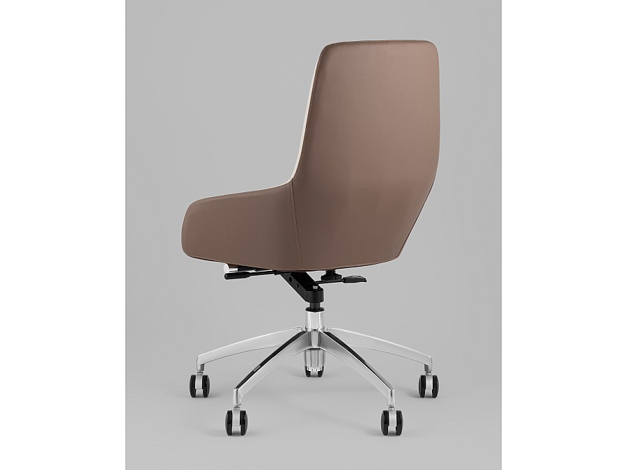 Кресло офисное TopChairs Soulo светло-серый, коричневый