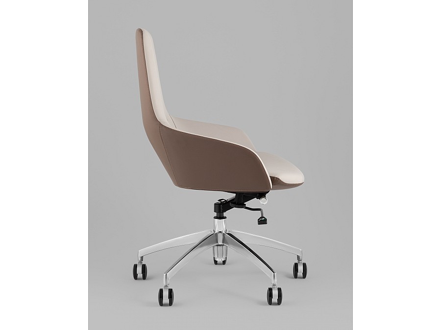 Кресло офисное TopChairs Soulo светло-серый, коричневый