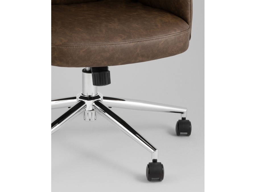 Кресло офисное TopChairs Neoma коричневый экокожа