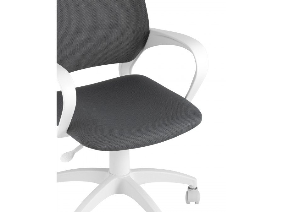 Кресло офисное Topchairs ST-BASIC-W серая ткань крестовина белый пластик