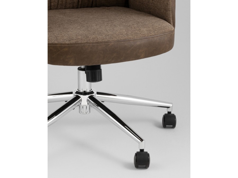 Кресло офисное TopChairs Neoma коричневый экокожа ткань