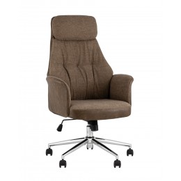 Кресло офисное TopChairs Neoma коричневый экокожа ткань