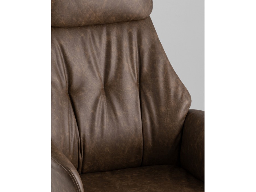 Кресло офисное TopChairs Neoma коричневый экокожа