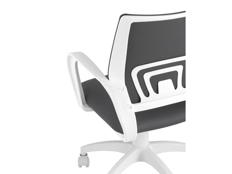 Кресло офисное Topchairs ST-BASIC-W серая ткань крестовина белый пластик