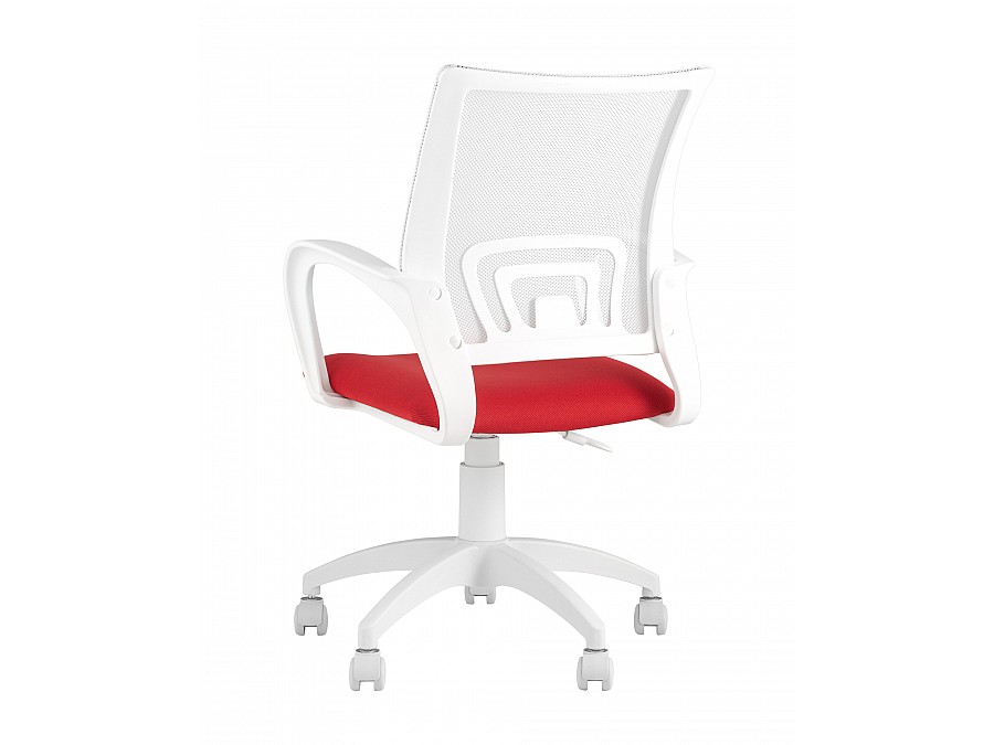 Кресло офисное TopChairs ST-BASIC-W красная ткань крестовина белый пластик