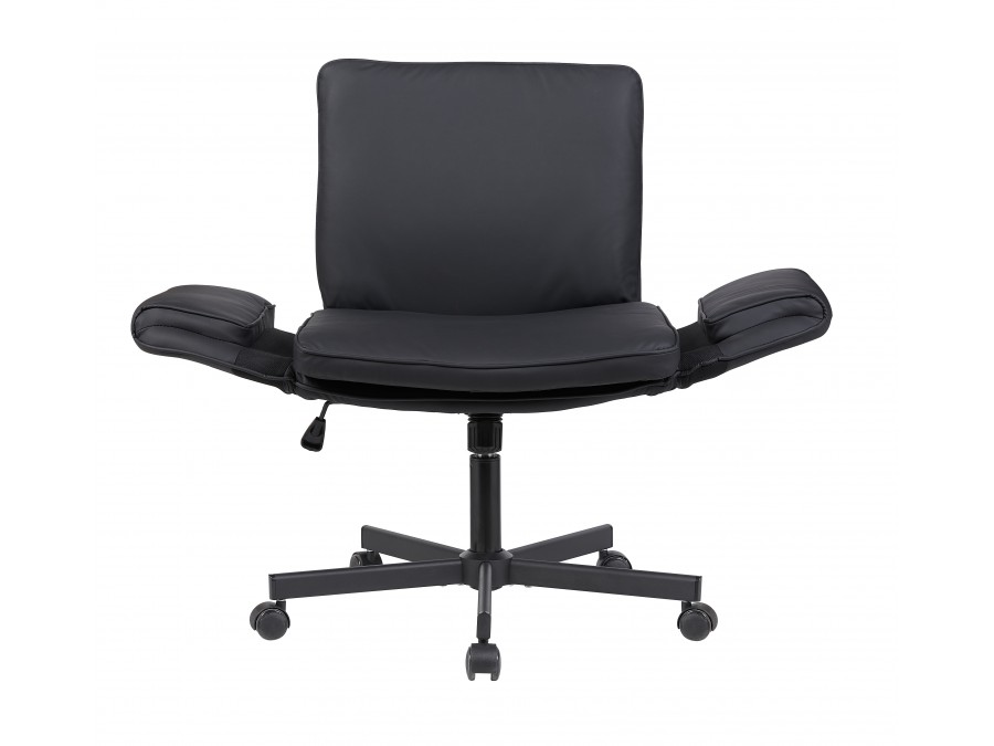 Кресло офисное TopChairs Foldo с откидными подлокотниками черное