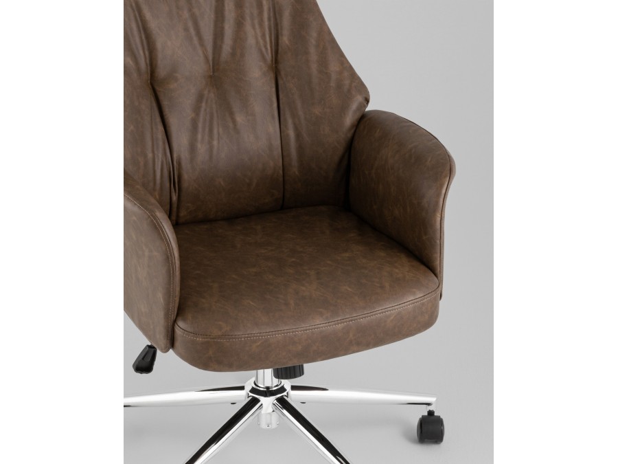 Кресло офисное TopChairs Neoma коричневый экокожа