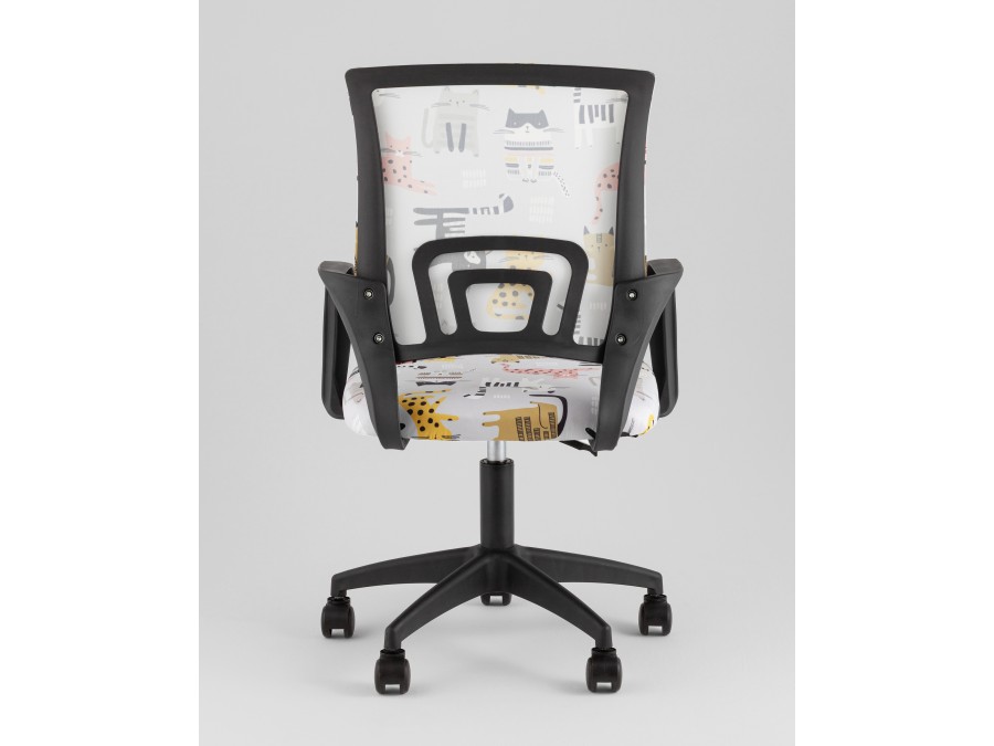 Кресло офисное TopChairs Simple SN Junior принт Blue Cats пластик черный