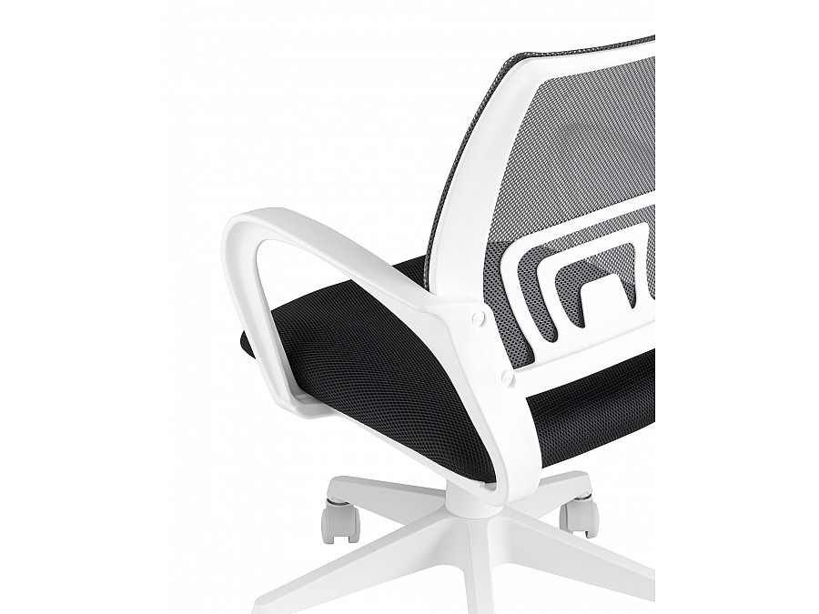 Кресло офисное TopChairs ST-BASIC-W серый крестовина пластик белый