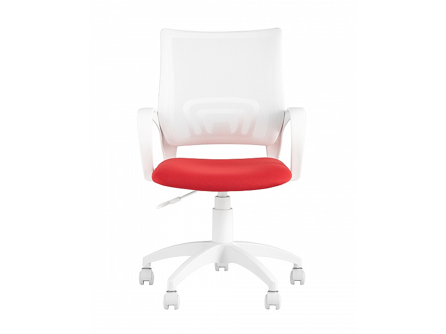 Кресло офисное TopChairs ST-BASIC-W красная ткань крестовина белый пластик