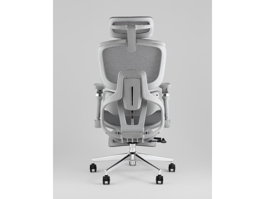 Кресло офисное TopChairs Prodigy с оттоманкой серый