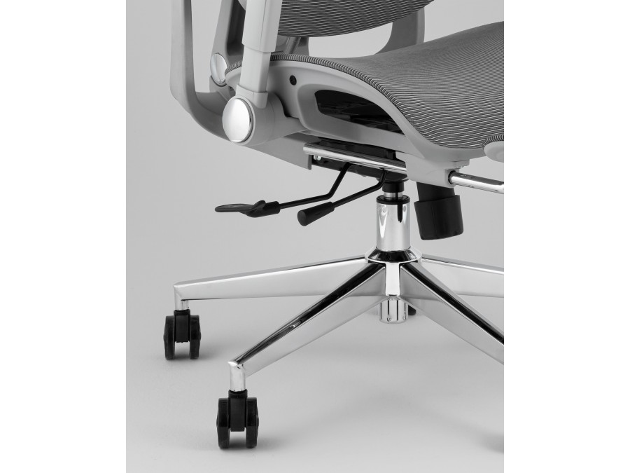 Кресло офисное TopChairs Prodigy с оттоманкой серый