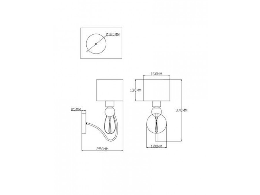 Бра Moderli V2583-1W Dark 1*E14*60W