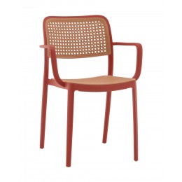 Стул Yona пластиковый с подлокотниками красный