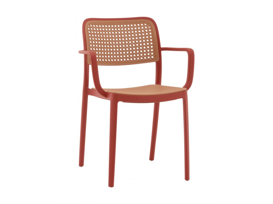 Стул Yona пластиковый с подлокотниками красный