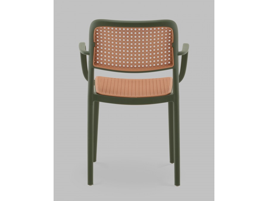 Стул Yona пластиковый с подлокотниками зелёный