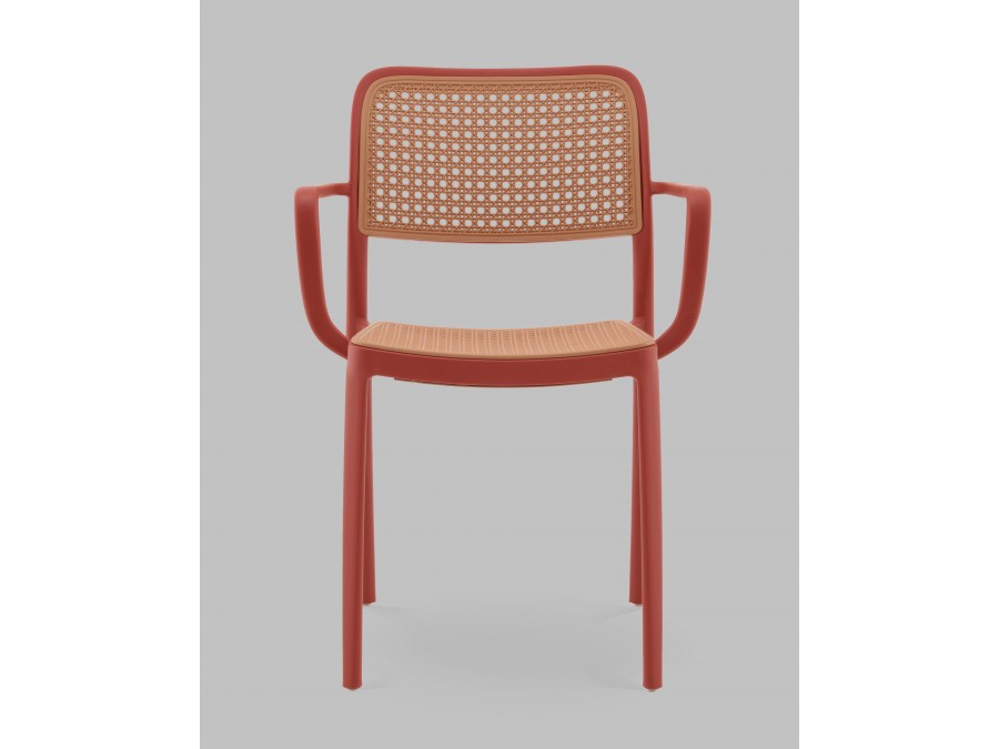 Стул Yona пластиковый с подлокотниками красный