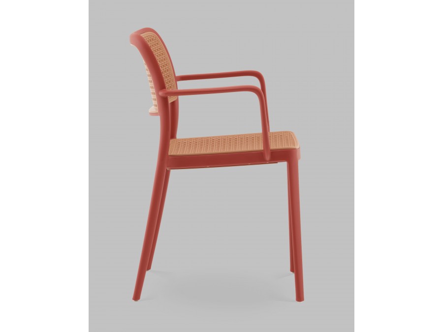 Стул Yona пластиковый с подлокотниками красный