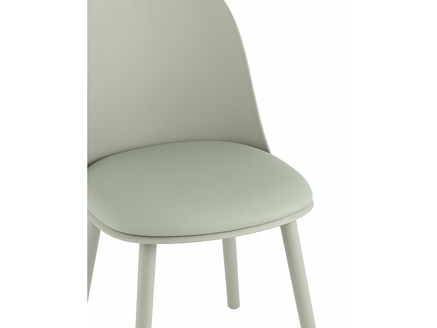Стул Fog с подушкой пластик серо-зеленый