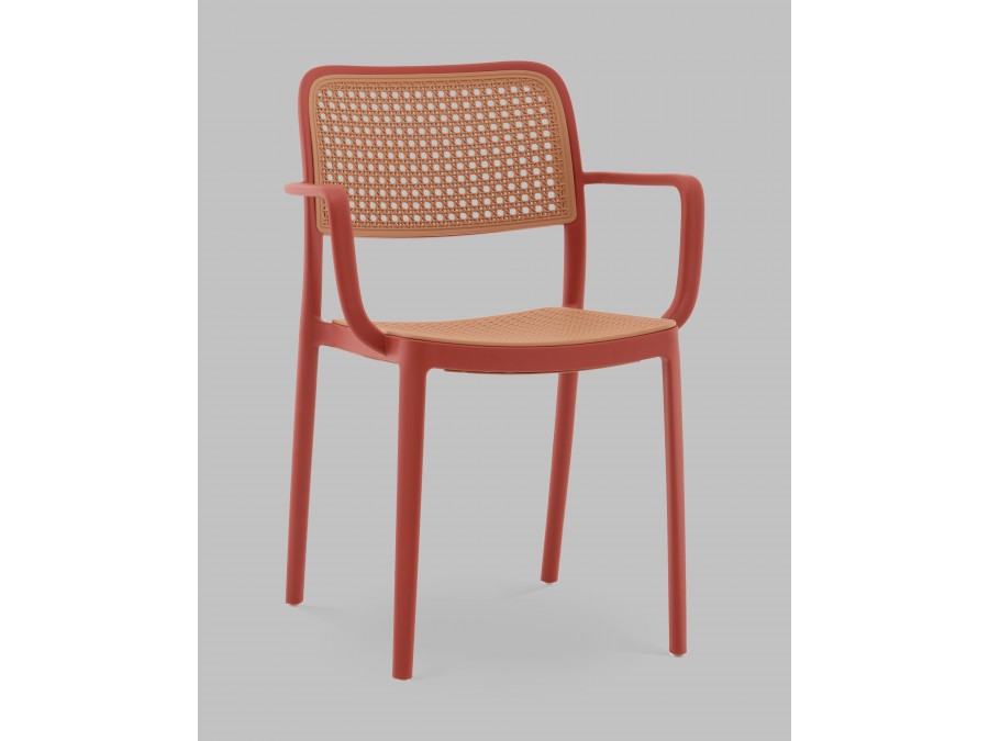 Стул Yona пластиковый с подлокотниками красный