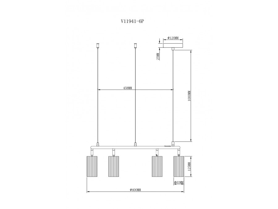 Люстра подвесная Moderli V11941-6P Cora
