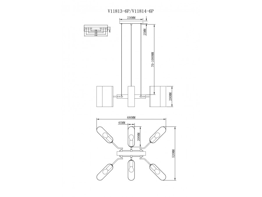 Люстра подвесная Moderli V11813-6P Metalicana