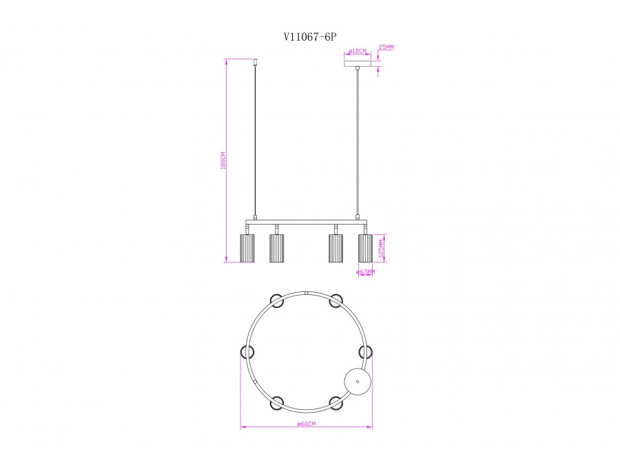 Люстра подвесная Moderli V11602-6P Cora