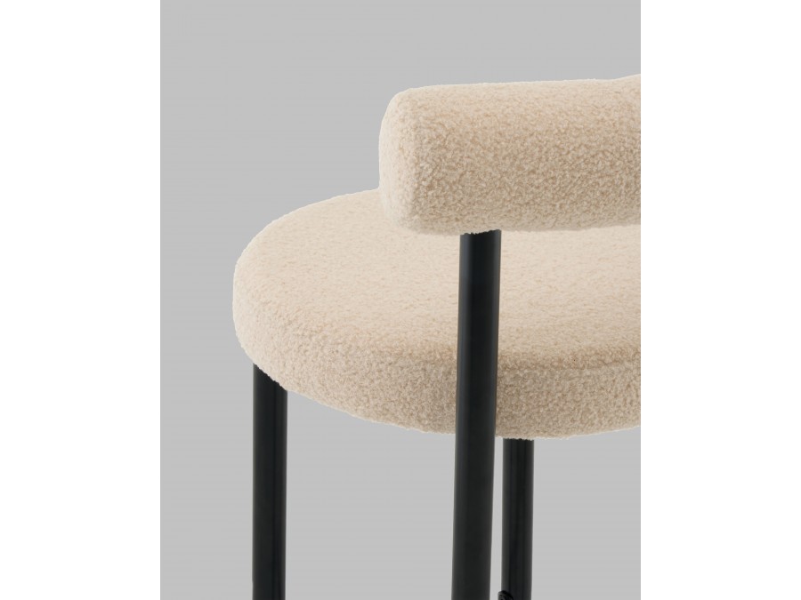 Стул полубарный Флорео букле бежевый