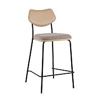 Стул полубарный Casey серо-коричневый с бежевой экокожей