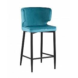 Стул полубарный Матео велюр темно-бирюзовый