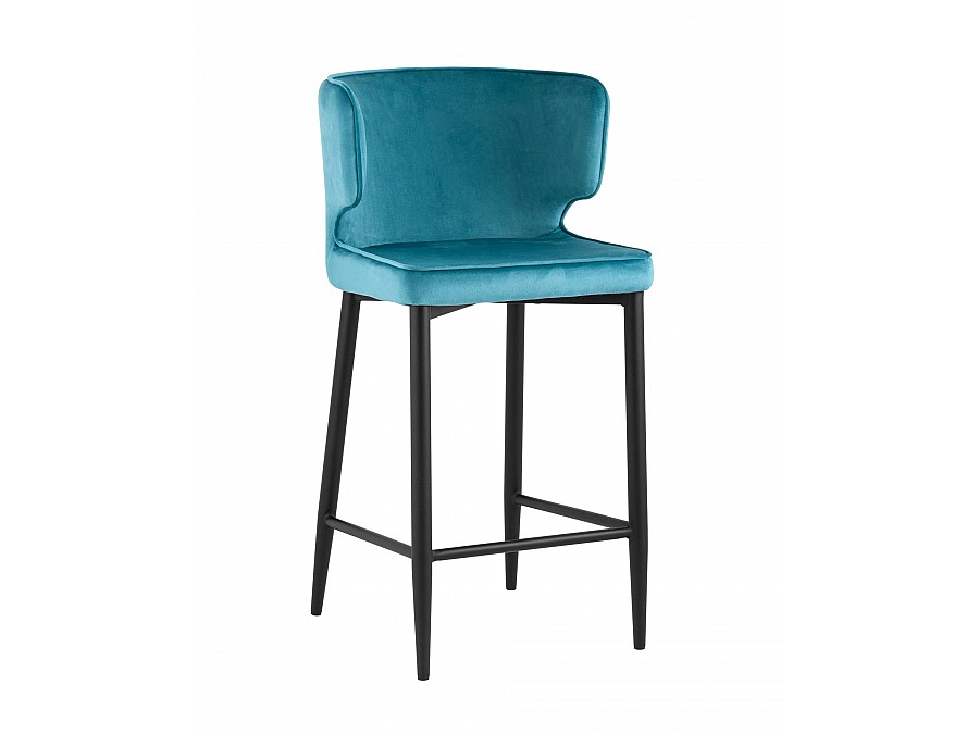 Стул полубарный Матео велюр темно-бирюзовый