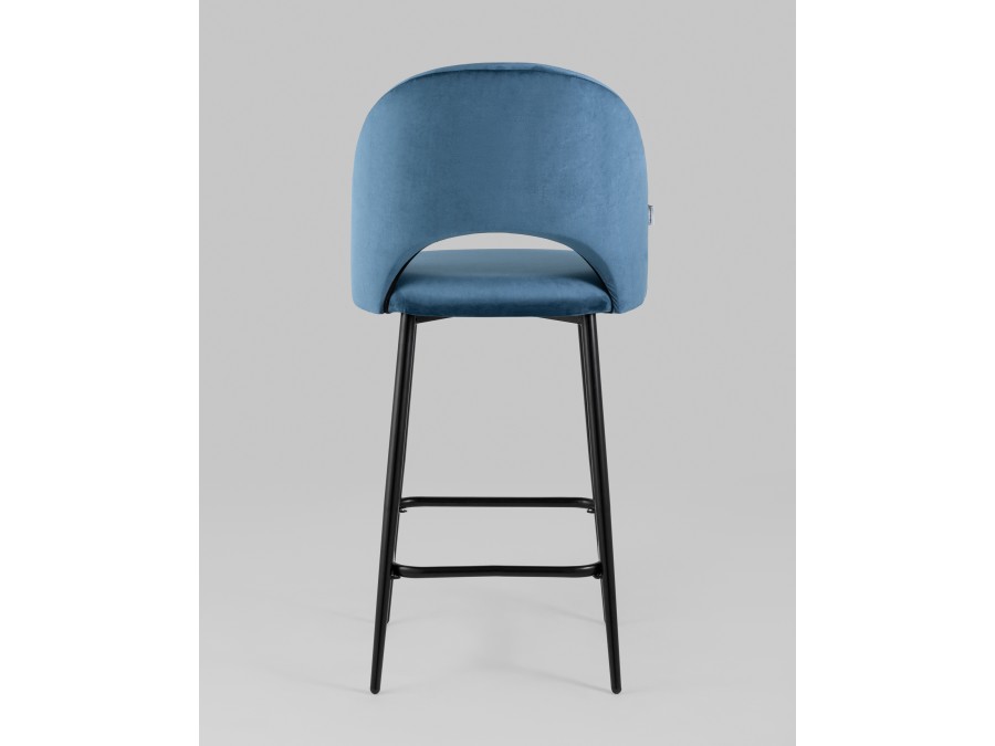 Стул полубарный Меган SN велюр пыльно-синий