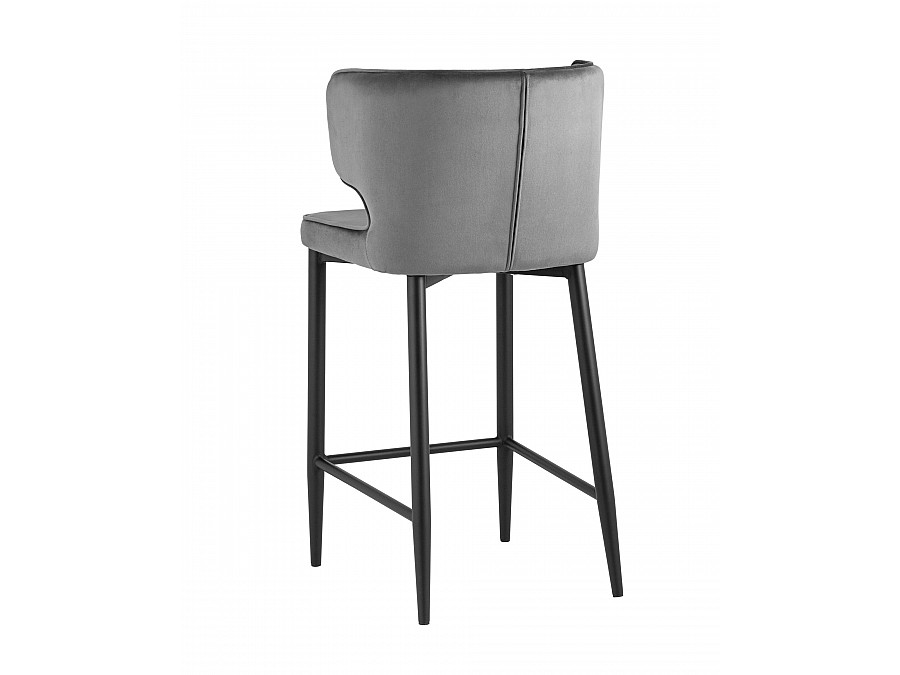 Стул полубарный Матео велюр серый