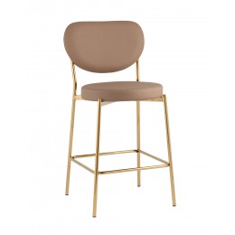 Стул полубарный Барбара NEW экокожа бежевая золотые ножки