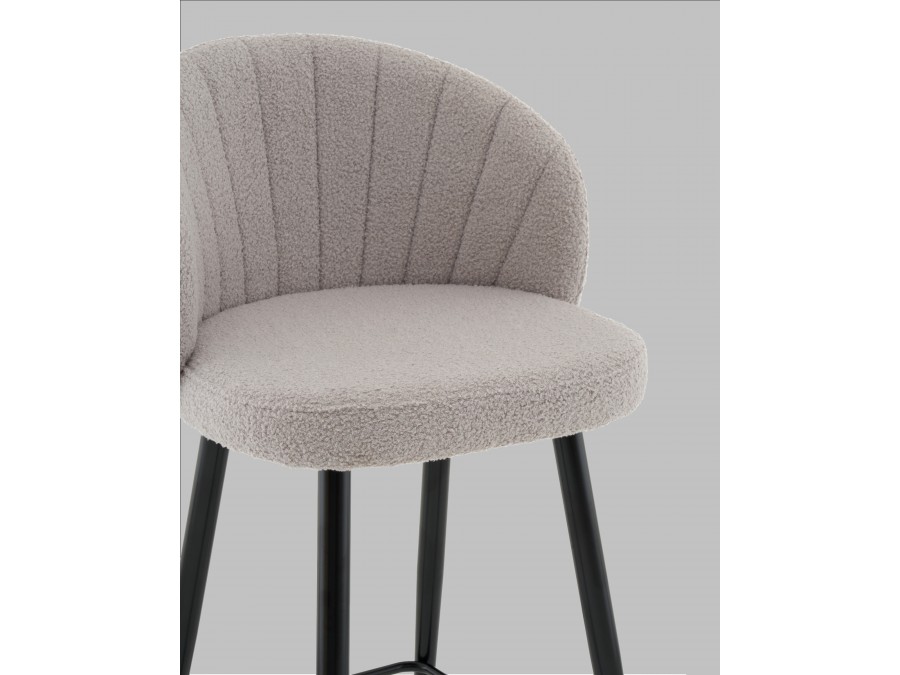 Стул полубарный Ханнингем букле светло-серый