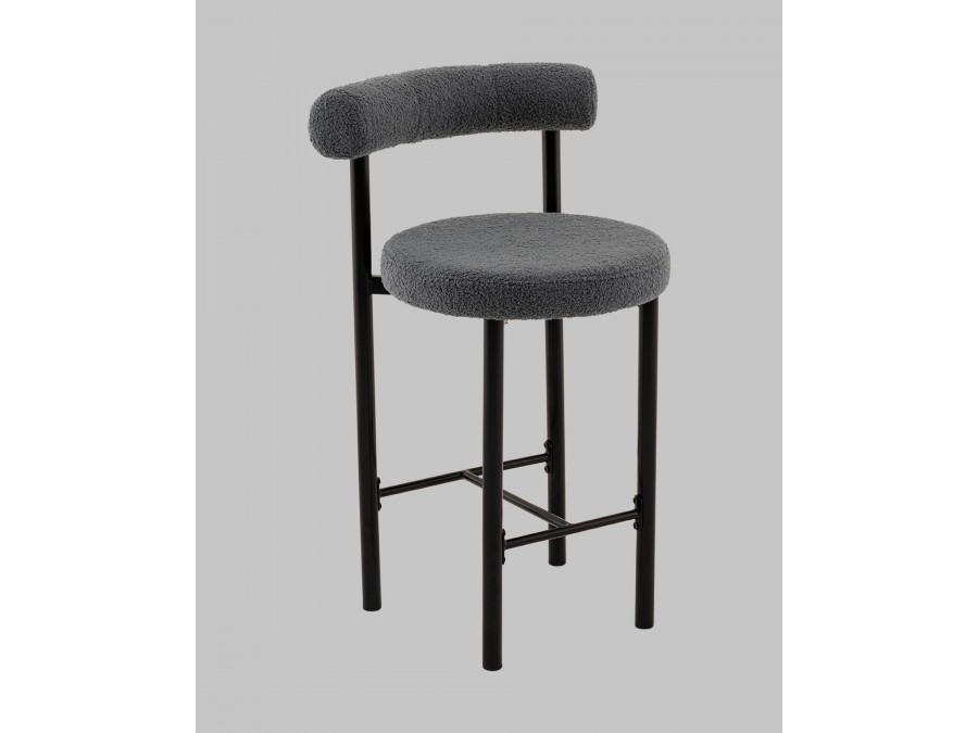 Стул полубарный Флорео букле темно-серый