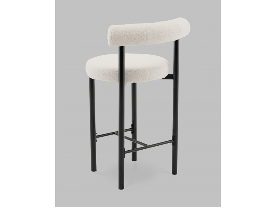 Стул полубарный Флорео букле молочный