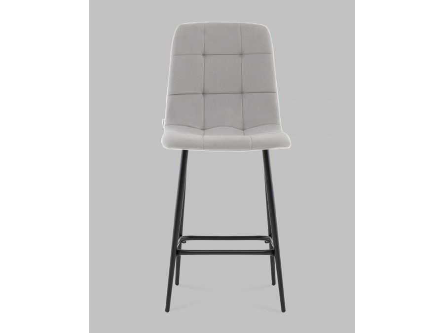 Стул полубарный Одди велюр светло-серый