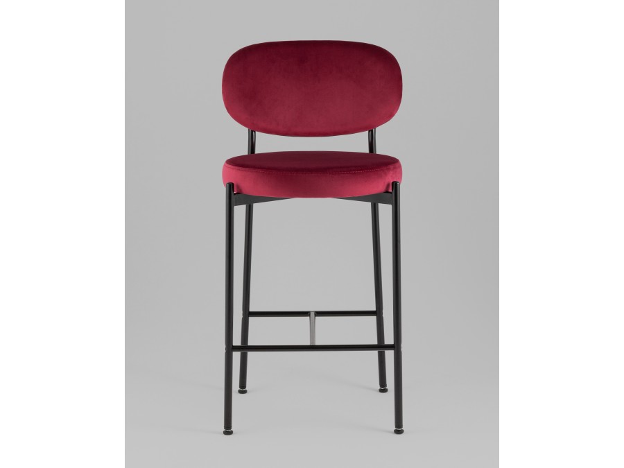 Стул полубарный Бриф VD велюр винный