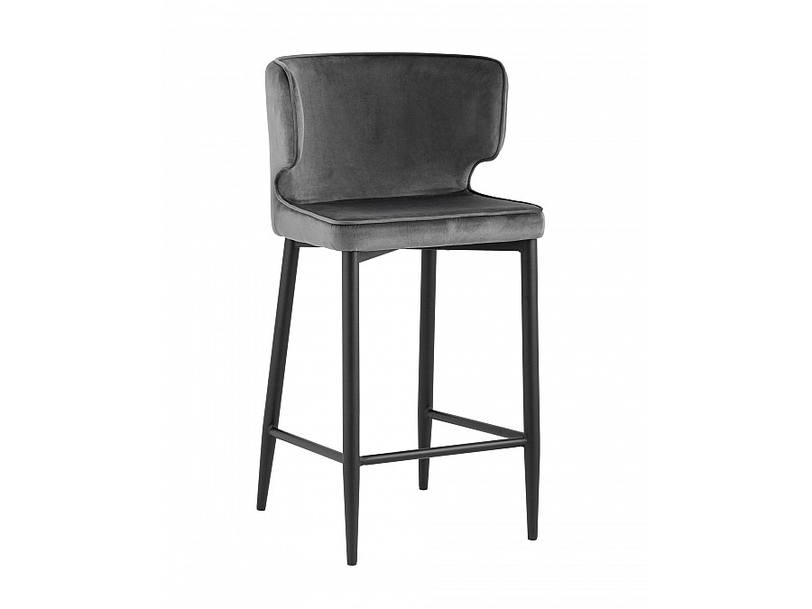 Стул полубарный Матео велюр серый