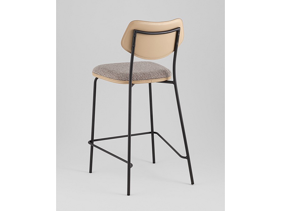 Стул полубарный Casey серо-коричневый с бежевой экокожей