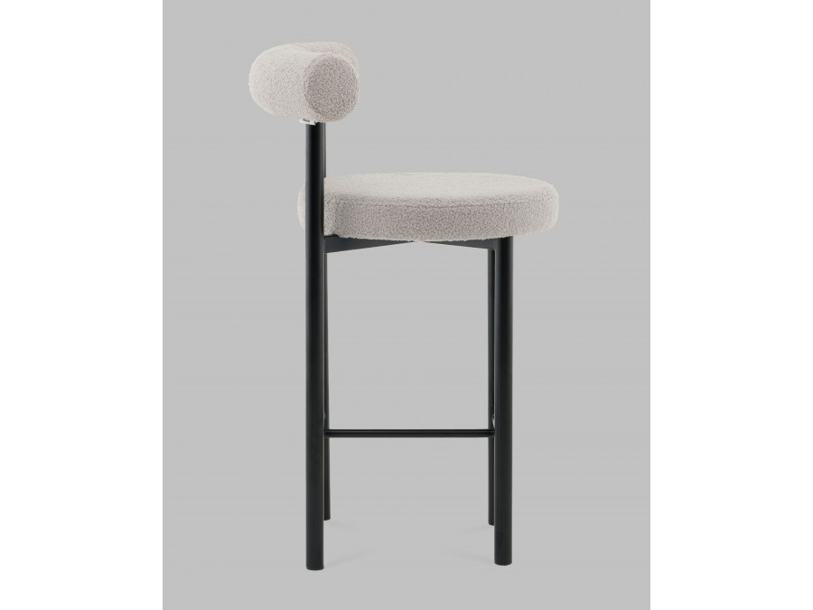 Стул полубарный Флорео букле светло-серый