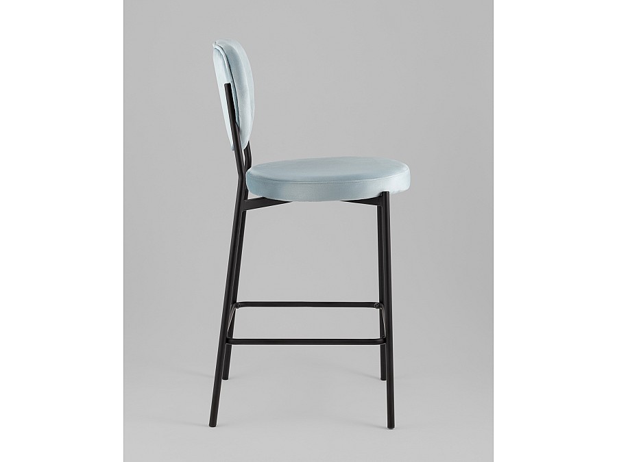 Стул полубарный Барбара NEW велюр серо-голубой NC