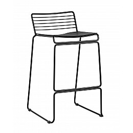 Стул полубарный Danny черный с черной подушкой